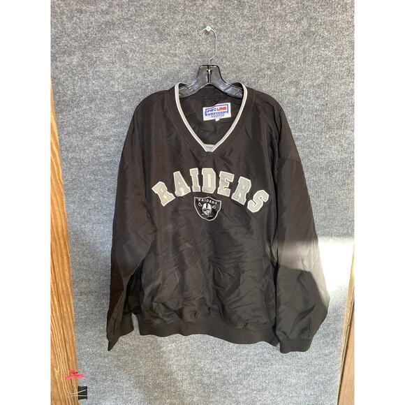 Vintage 90s Black Pro Line Starter NFL Oakland Raiders Pullover